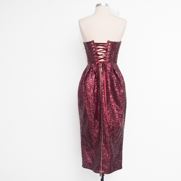 Bronx and Banco Maraya Sequin Strapless Midi Dress - Picture 3 of 15